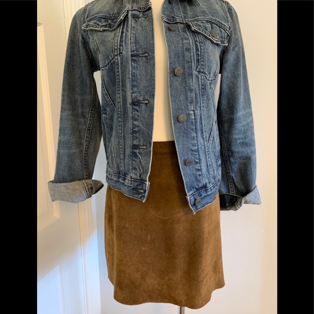 Donna Karan suede leather skirt